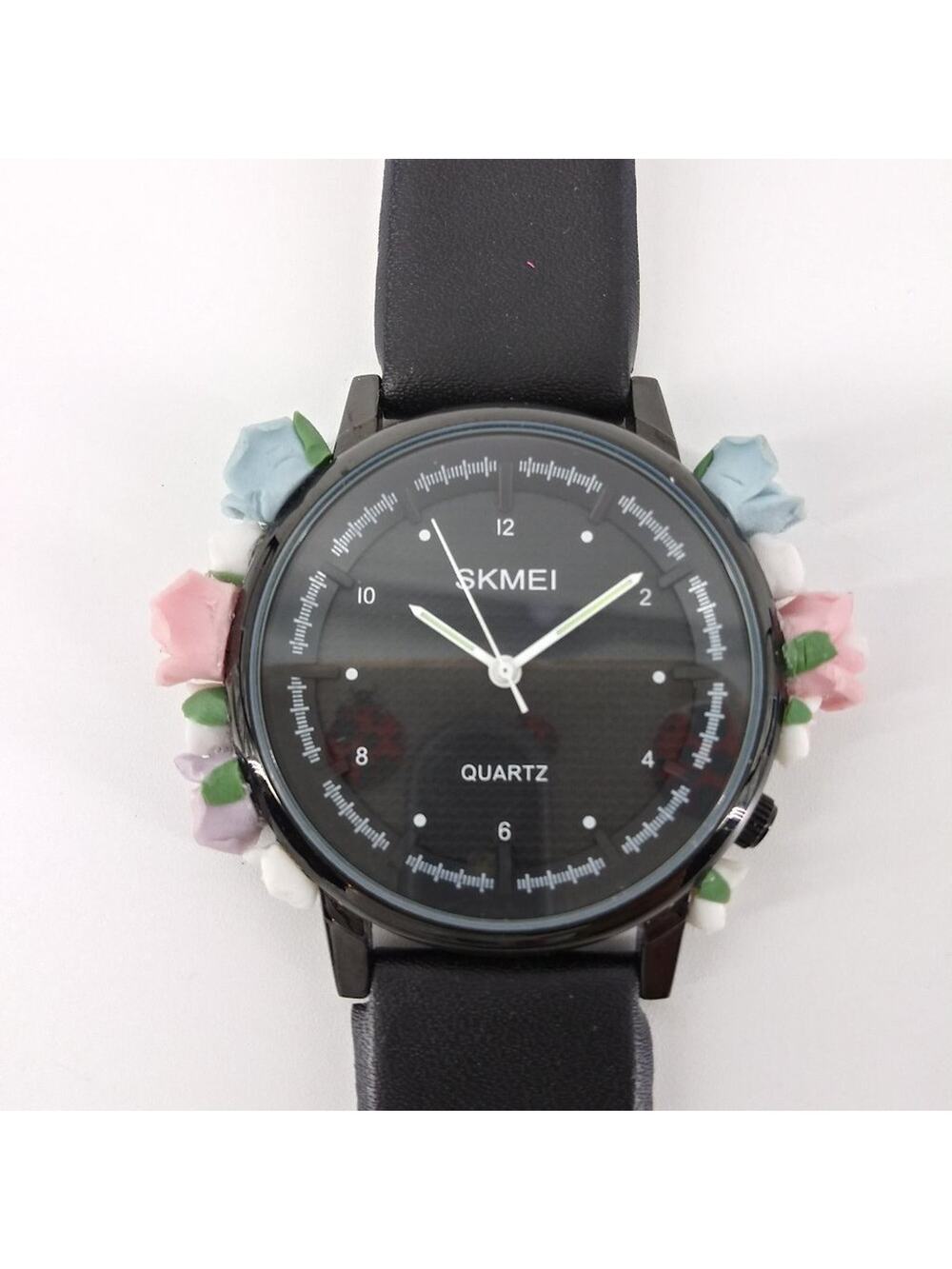 Skmei Women's Wristwatch Black Watch 3D Floral Flowers Water
